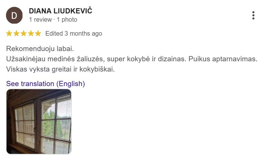 Dianos atsiliepimas: „Rekomenduoju labai.“