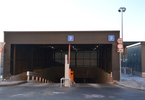 A modern Kaunas bus station uses stylish lamels and protective grilles from DOMUS LUMINA