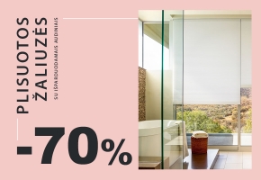 Plisuotoms žaliuzėms su išparduodamais audiniais −70%