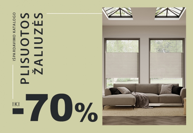 Išpardavimo katalogo plisuotoms žaliuzėms −70%