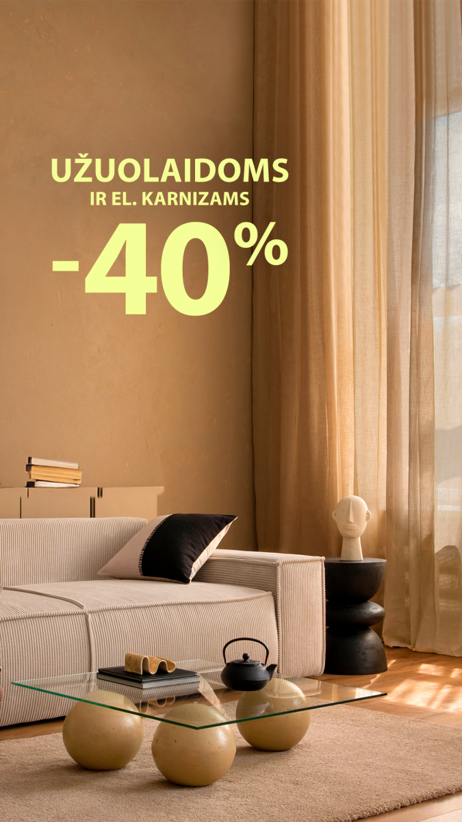 Užuolaidos ir elektriniai karnizai -40%