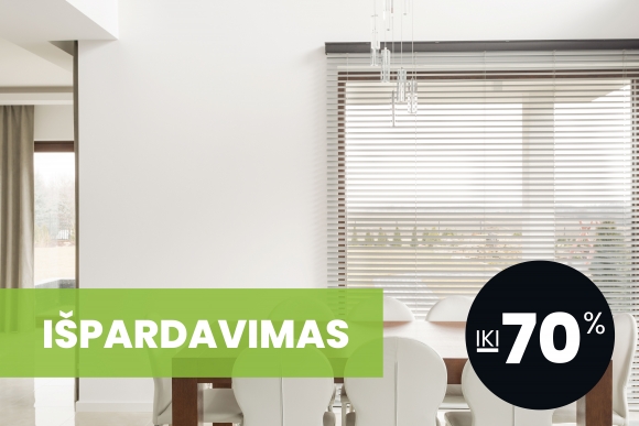 Aliuminės žaliuzės su išparduodamomis spalvomis – iki 70% pigiau