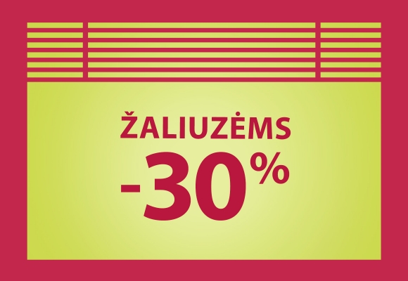 Visos vidaus žaliuzės – 30% pigiau