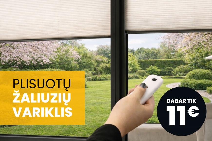 Elektrinių plisuotų žaliuzių variklis – dabar tik 11 €