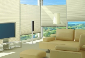 Pleated blinds for standard windows, controlled by handle - type 4